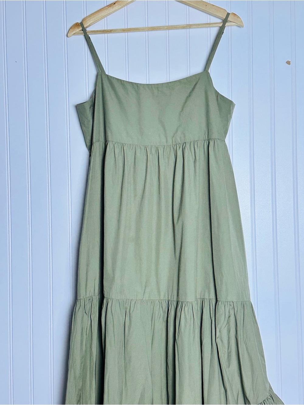 FRAME Gemma Maxi Dress in Military M 100% Cotton Asymmetrical Casual Relax Fit - Picture 9 of 14